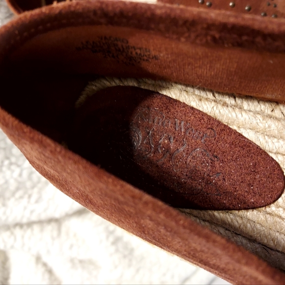 Nine West "Vaoro" Brown Suede w/Studs Raffia Sole Loafers Espadrilles 7.… - Picture 8 of 12